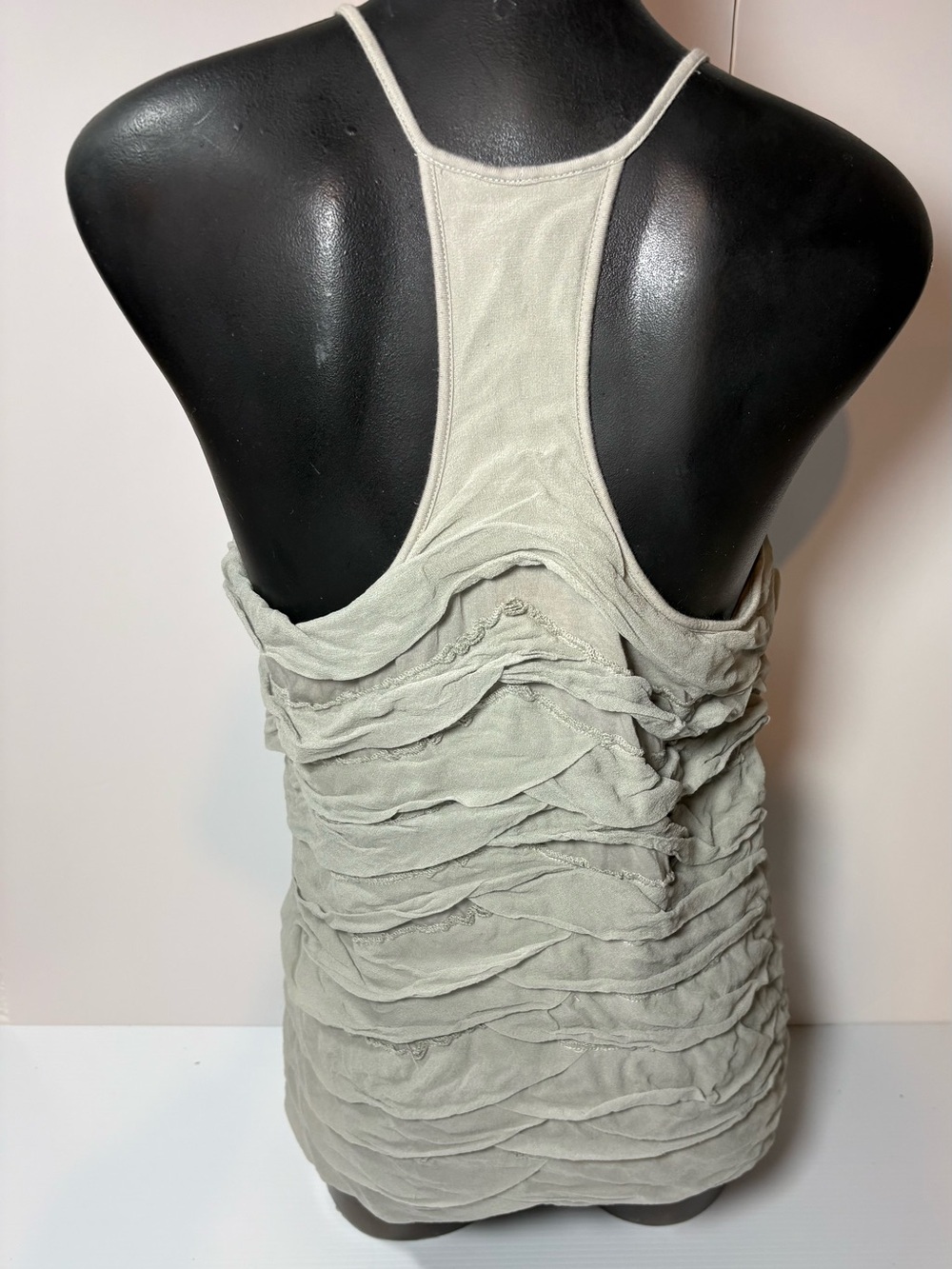 Club Monaco Light Grey Ruffle Tiered Spaghetti Strap Camisole - Picture 2 of 5